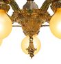 Vintage Art Deco Painted Ornate Brass  Chandelier