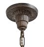 Vintage Art Nouveau Chandelier with  Tiffany Style Slag Glass and Botanical Metalwork Chandelier