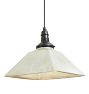 Vintage Industrial  Pendant with Holophane Fluted Glass Shade