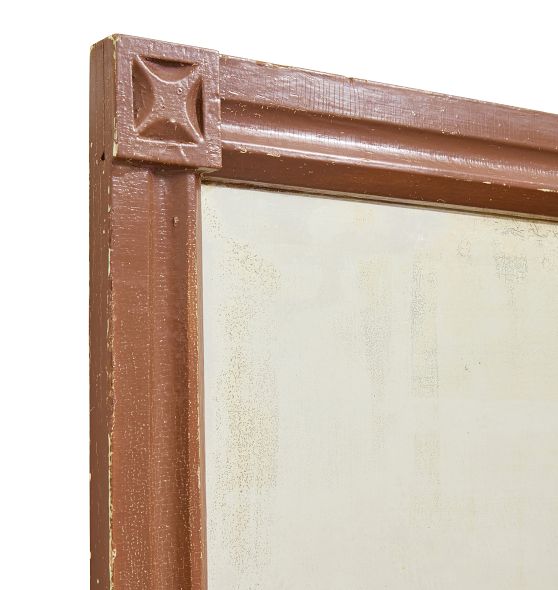 Vintage Late 19th Century Carved Oak Eastlake Colonial Revival Wall Mirror Square by Rejuvenation