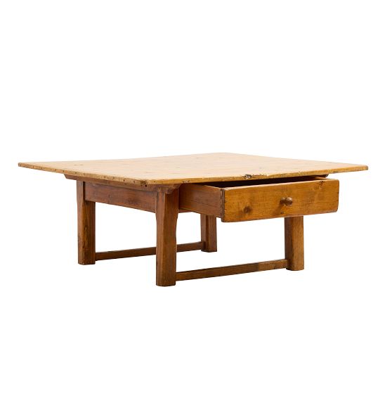 Vintage Primitive Spanish Oak Coffee Table by Rejuvenation