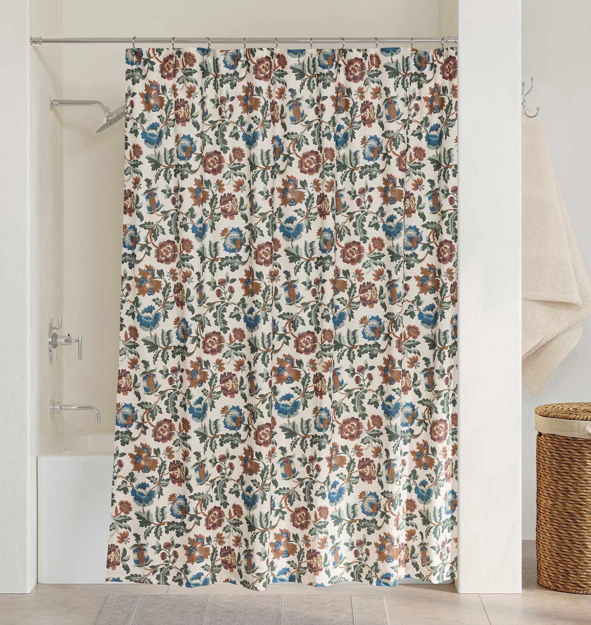Pomegranate Floral Shower Curtain by Rejuvenation