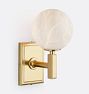 Summit Single Decorative Sconce Aged Brass 6in Globe Shade Alabaster