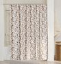 Bird Printed Shower Curtain Ivory
