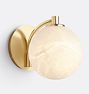 Weit Single Decorative Sconce Aged Brass 6in Globe Shade Alabaster
