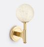 Enzo Single Decorative Sconce Aged Brass 6in Globe Shade Alabaster
