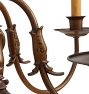 Large Vintage Flemish Style 8-Arm Chandelier with Fish and Bird Motifs Dutch