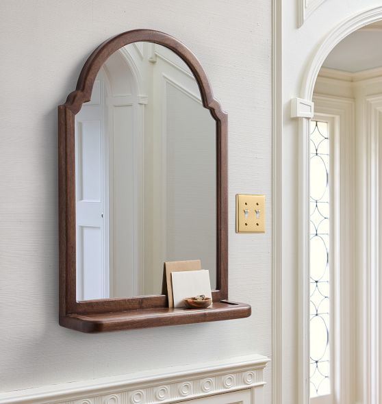 Brie Wood Frame Mirror with Shelf by Rejuvenation