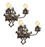 Vintage Romance Revival Double Sconces Flower Buds Set 4