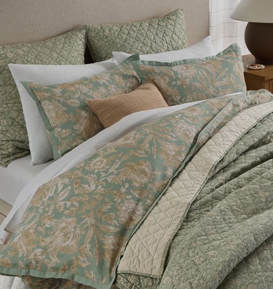 Bedding Look: Watercolor Floral in Laurel by Rejuvenation