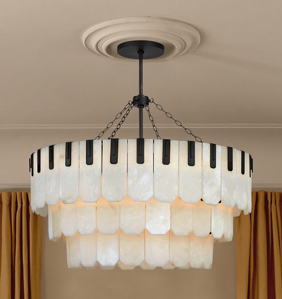 Nadia Triple Tier Chandelier, 41" Width by Rejuvenation