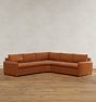 Roswell Leather 3-Piece Double Sofa With Wedge Corner