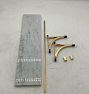 Open Box: Lorraine Marble Shelf w/ Rail &amp; Bracket Set (24"W) - White Stone, Aged Brass