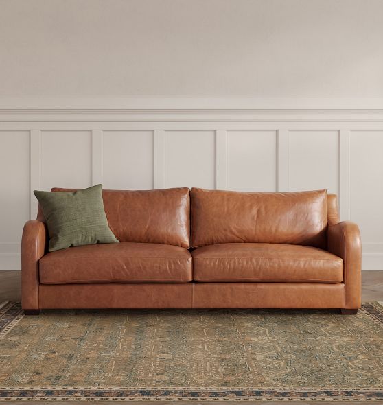 Reeseville Leather Sofa, 84-108" by Rejuvenation