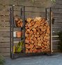 Indoor/Outdoor Tall Firewood Holder with Storage Rack