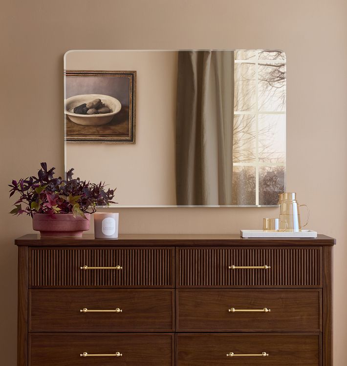 mirror above dresser Frameless Rectangular Mirror, 26