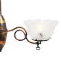 Vintage Colonial Revival Jappaned 2-Light Chandelier