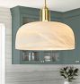 Dekum 16" Pendant, Alabaster Shade