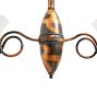 Vintage Colonial Revival Jappaned 2-Light Chandelier