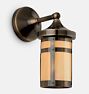 Columbia 7" Sconce, Burnished Antique - Gold and White Art Glass Shade
