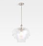 Ophelia 16" Pendant, Polished Nickel - 36" - Shade for Ophelia 16in dia 3 tier CC glass - Clear