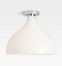 FOLK Abigial 15" Soft Cone Glass Semi-Flush Mount, Polished Nickel