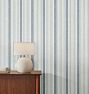 French Linen Stripe York Wallpaper, Swatch - Navy