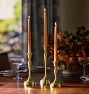 Beaded Brass Taper Candle Holder