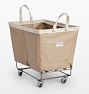 Open Box: Steele Canvas x Rejuvenation Steeletex Laundry Cart, 2.5 Bushel - Tan Vinyl, Natural