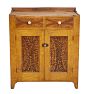 Vintage Faux Grain-Painted Farmhouse Cupboard