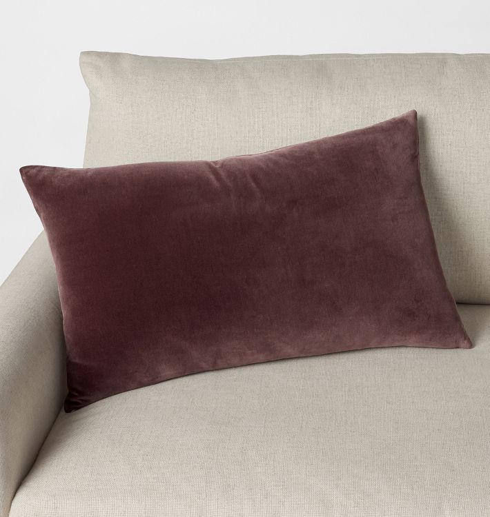 Italian Velvet Pillow Cover - 16" x 26" - Rosewood