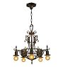 Vintage Classical Revival Ornate Ironwork Chandelier