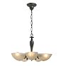 Vintage Art Deco Chandelier with Sunburst Cup Shades