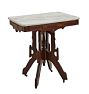 Vintage Victorian Walnut Parlor Table with Marble top