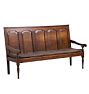 Vintage Traditional 19th Century English Bench with Leather Cushion