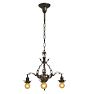 Vintage Classical Revival Ornate Painted Chandelier with Sheild Motif