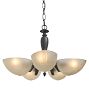 Vintage Art Deco Chandelier with Sunburst Cup Shades