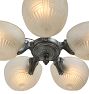 Vintage Art Deco Chandelier with Sunburst Cup Shades