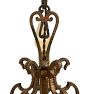 Vintage Classical Revival Ornate Brass Chandelier with Hanging Finials