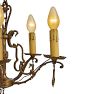 Vintage Classical Revival Ornate Brass Chandelier with Hanging Finials