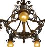 Vintage Classical Revival Ornate Ironwork Chandelier