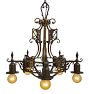 Vintage Classical Revival Ornate Ironwork Chandelier
