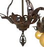 Vintage Classical Revival Ornate Painted Chandelier with Sheild Motif