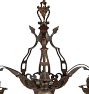 Vintage Classical Revival Ornate Painted Chandelier with Sheild Motif