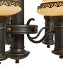 Vintage Colonial Revival Chandelier with Milk Shades and Metalwork