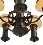 Vintage Colonial Revival Chandelier with Milk Shades and Metalwork