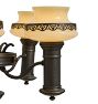 Vintage Colonial Revival Chandelier with Milk Shades and Metalwork