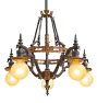 Vintage Romance Revival Two Tone Chandelier with Hammered Textures