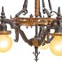 Vintage Romance Revival Two Tone Chandelier with Hammered Textures