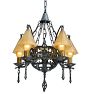 Vintage Spanish Revival Wrought Iron Chandelier